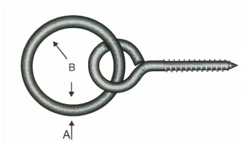Ring screw eye, technical drawing